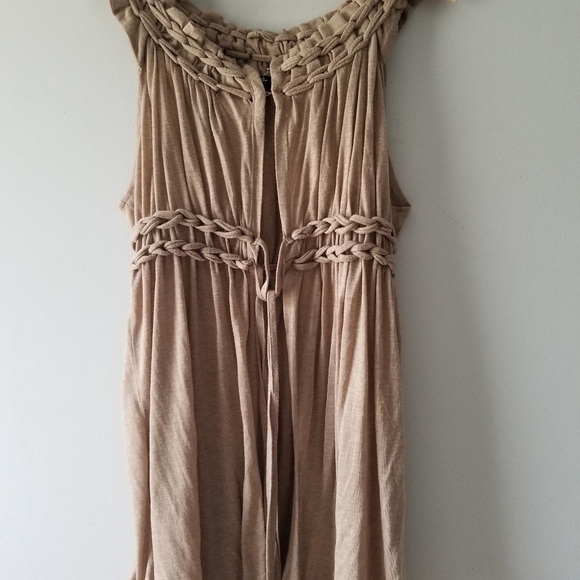 Anthro Ryu Tan Boho Long Tie Vest Large - Picture 10 of 10